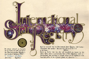 International Star Registry Certificate