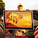 Autographing Stargate lithographs, at home in Malibu - January, 2002