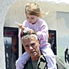 Richard and Wylie sharing ice cream in Malibu