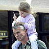 Richard and Wylie sharing ice cream in Malibu