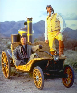 Legend and Bartok with their quadrovelocipede