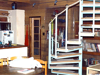 The interior of MacGyver's houseboat on the sound stage