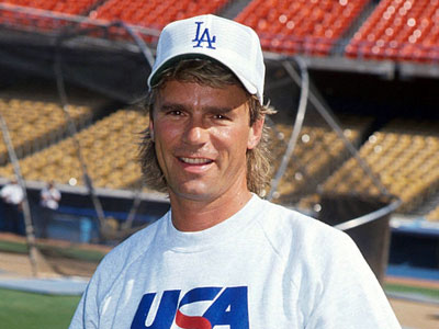 Richard at the Hollywood All-Stars celebrity baseball game at Dodger Stadium, August 17, 1991