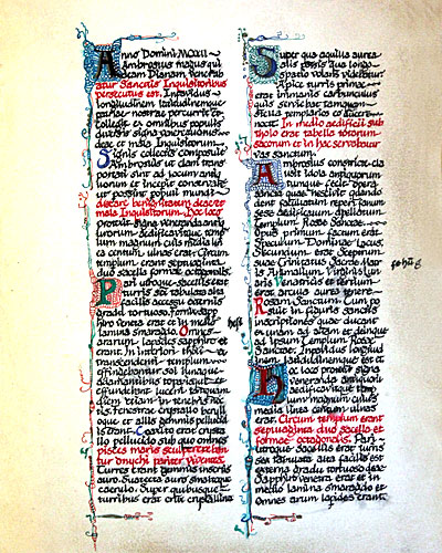 Manuscript page in the Book of Ambrose from the episode Legend of the Holy Rose