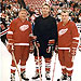 Celebrity hockey game at Detroit, with Johnny Wilson - c. late 1980s