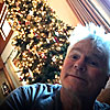 Christmas Selfie - RDA's photo sent via email, December 19, 2019: 'I can't say this is a ritual of any kind for me, the selfie grab from 'neath our luminously decorated Christmas tree.'