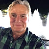 Richard's selfie from the Flower Tree sculpture and fountains in Lyon