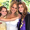 Wylie with her mom and sister at her graduation celebration from Emerson College, May 2020